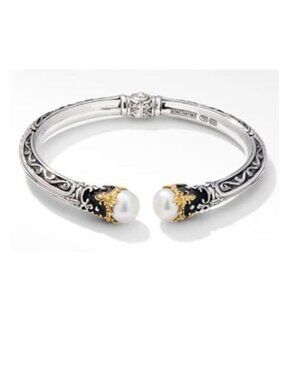 Konstantino Silver, Gold and Pearl Bracelet